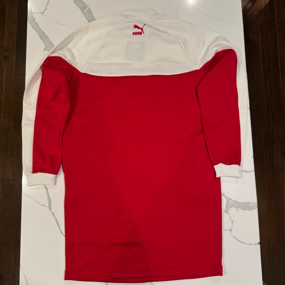 Puma Long Sleeve Color Block Crew Neck Streetware Baddie Knit Dress Zip Detail - Picture 8 of 10